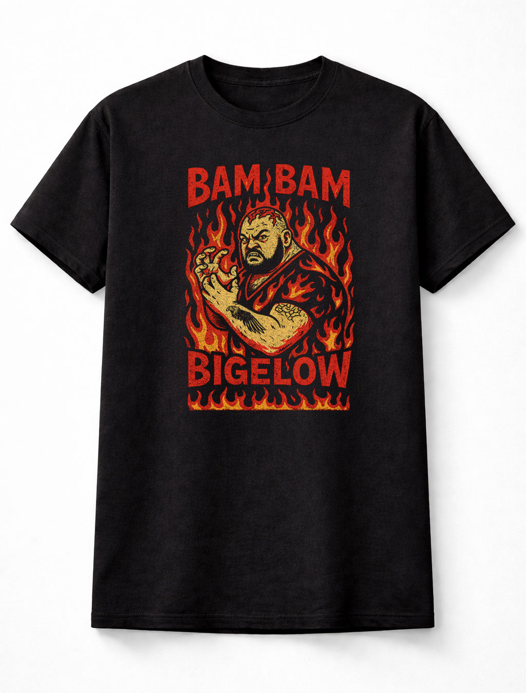 Bam Bam Bigelow WWE T-Shirt Wrestling Legend Unisex Black Graphic Tee