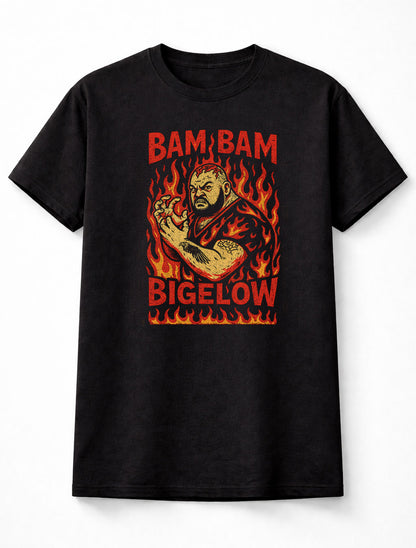 Bam Bam Bigelow WWE T-Shirt Wrestling Legend Unisex Black Graphic Tee