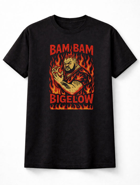 Bam Bam Bigelow WWE T-Shirt Wrestling Legend Unisex Black Graphic Tee