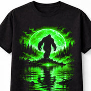 Bigfoot Moon Cryptid Sasquatch Horror Forest Graphic Unisex T-Shirt