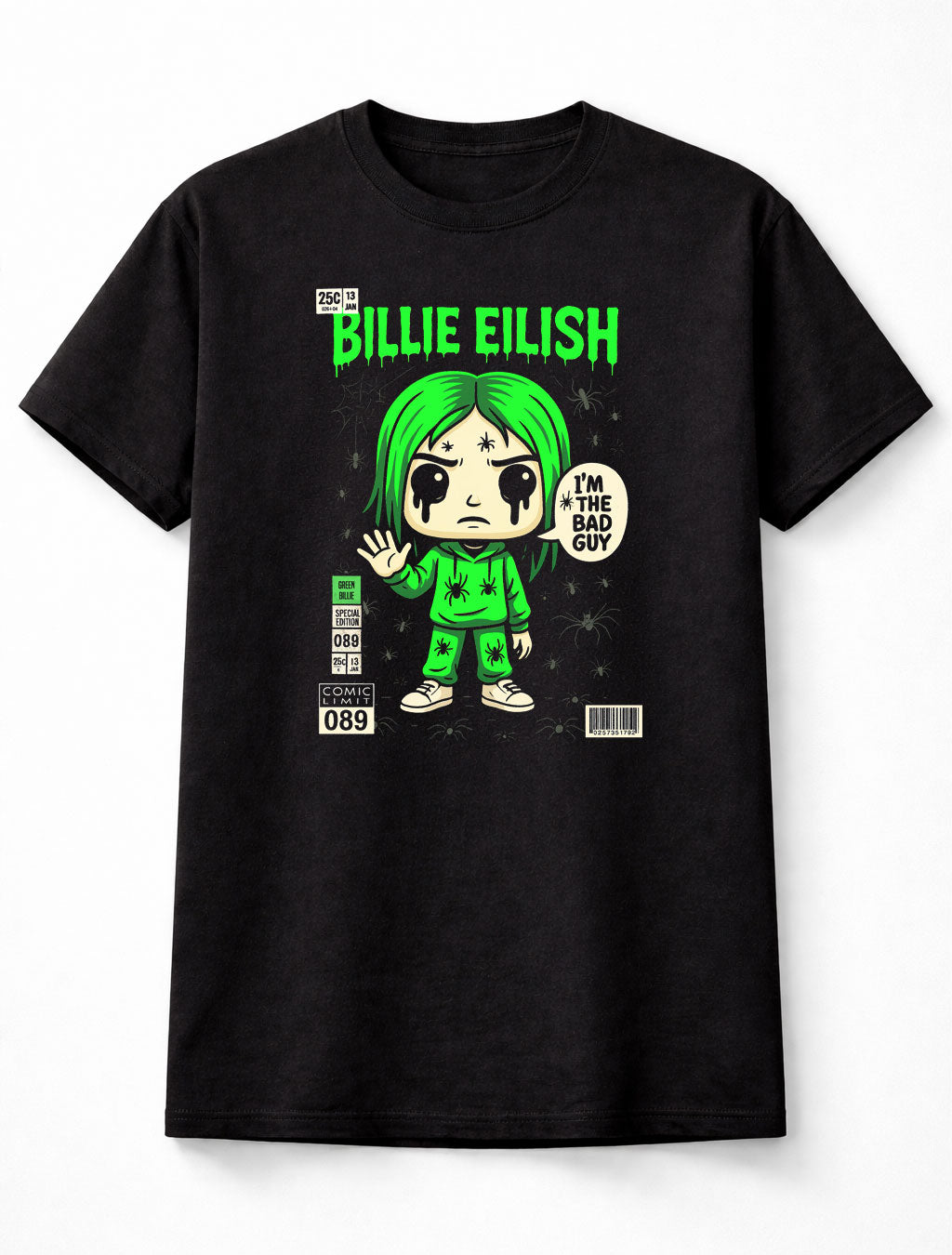 Billie Eilish Bad Guy Green Billie Comic Edition Adults & Kids Unisex T-Shirt