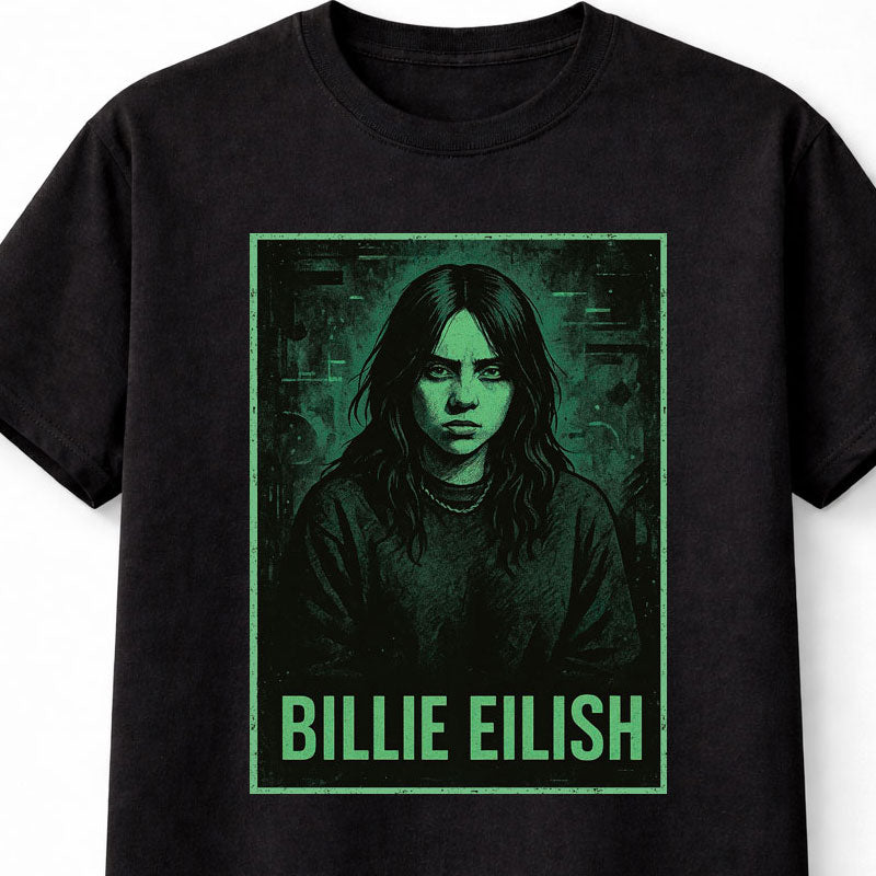 Billie Eilish Dark Pop Icon Bad Guy Alternative Music Star Adults & Kids Unisex T-Shirt
