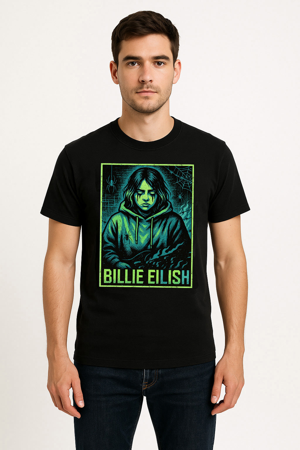 Billie Eilish Neon Gothic Pop Queen Bad Guy Alternative Icon Adults & Kids Unisex T-Shirt