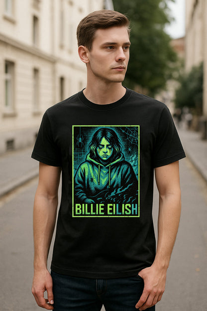 Billie Eilish Neon Gothic Pop Queen Bad Guy Alternative Icon Adults & Kids Unisex T-Shirt