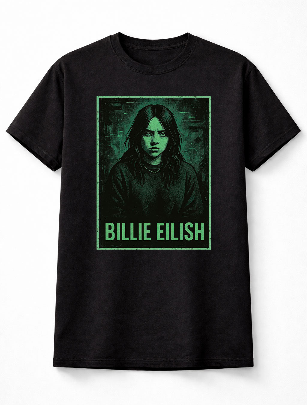 Billie Eilish Dark Pop Icon Bad Guy Alternative Music Star Adults & Kids Unisex T-Shirt