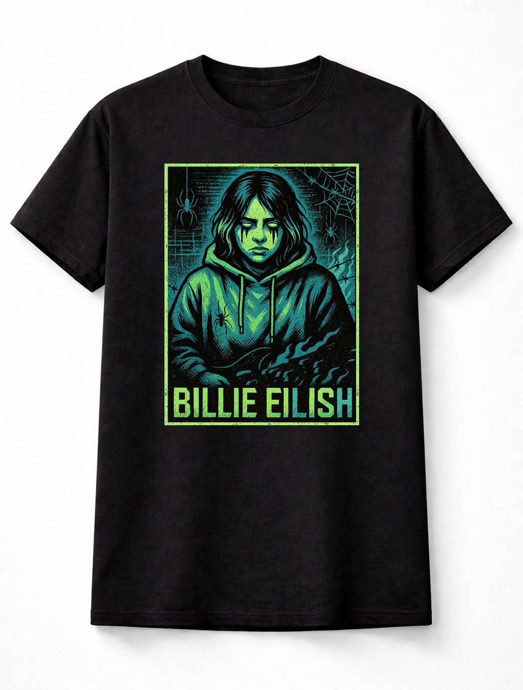 Billie Eilish Neon Gothic Pop Queen Bad Guy Alternative Icon Adults & Kids Unisex T-Shirt