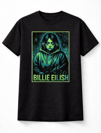 Billie Eilish Neon Gothic Pop Queen Bad Guy Alternative Icon Adults & Kids Unisex T-Shirt