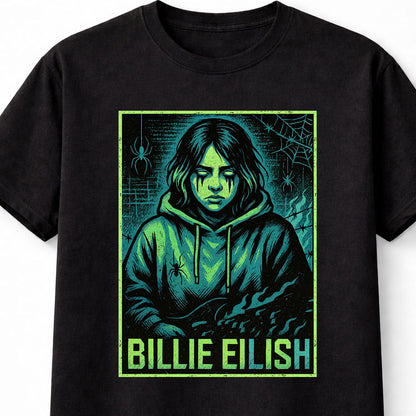 Billie Eilish Neon Gothic Pop Queen Bad Guy Alternative Icon Adults & Kids Unisex T-Shirt