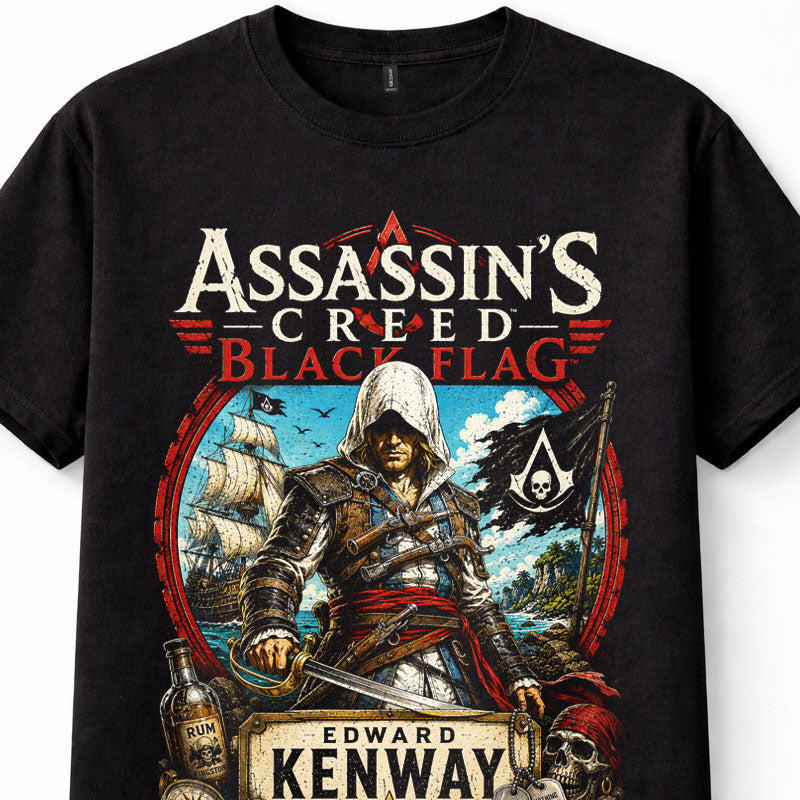 Assassin's Creed Black Flag Edward Kenway Pirate Game Unisex T-Shirt