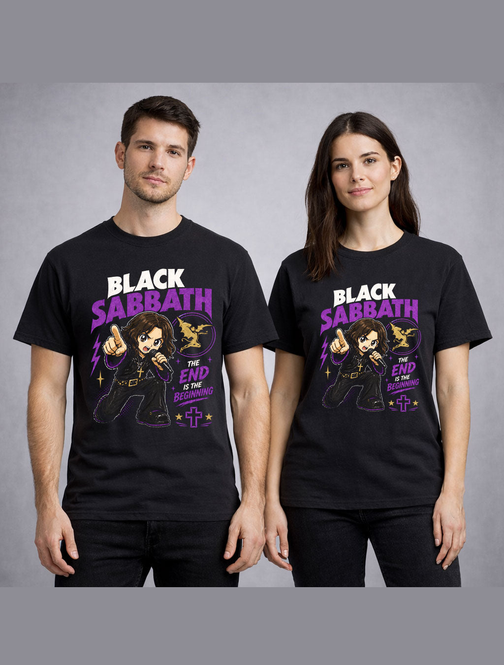 Black Sabbath Ozzy Osbourne Heavy Metal Rock Band Graphic T-Shirt The End Is The Beginning Tour Music Fan Tee Adult & Kids Unisex T-Shirt
