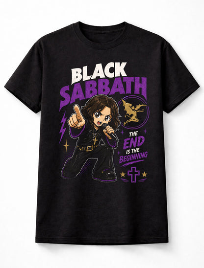 Black Sabbath Ozzy Osbourne Heavy Metal Rock Band Graphic T-Shirt The End Is The Beginning Tour Music Fan Tee Adult & Kids Unisex T-Shirt