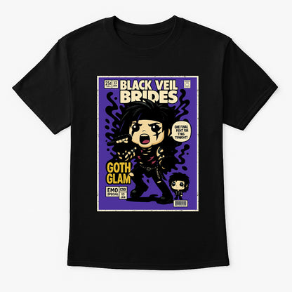 Black Veil Brides Goth Glam Emo Rock Funko Pop Style Unisex T-Shirt