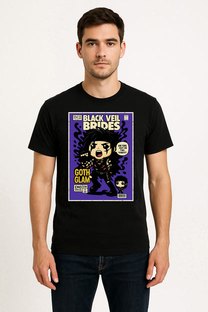 Black Veil Brides Goth Glam Emo Rock Funko Pop Style Unisex T-Shirt
