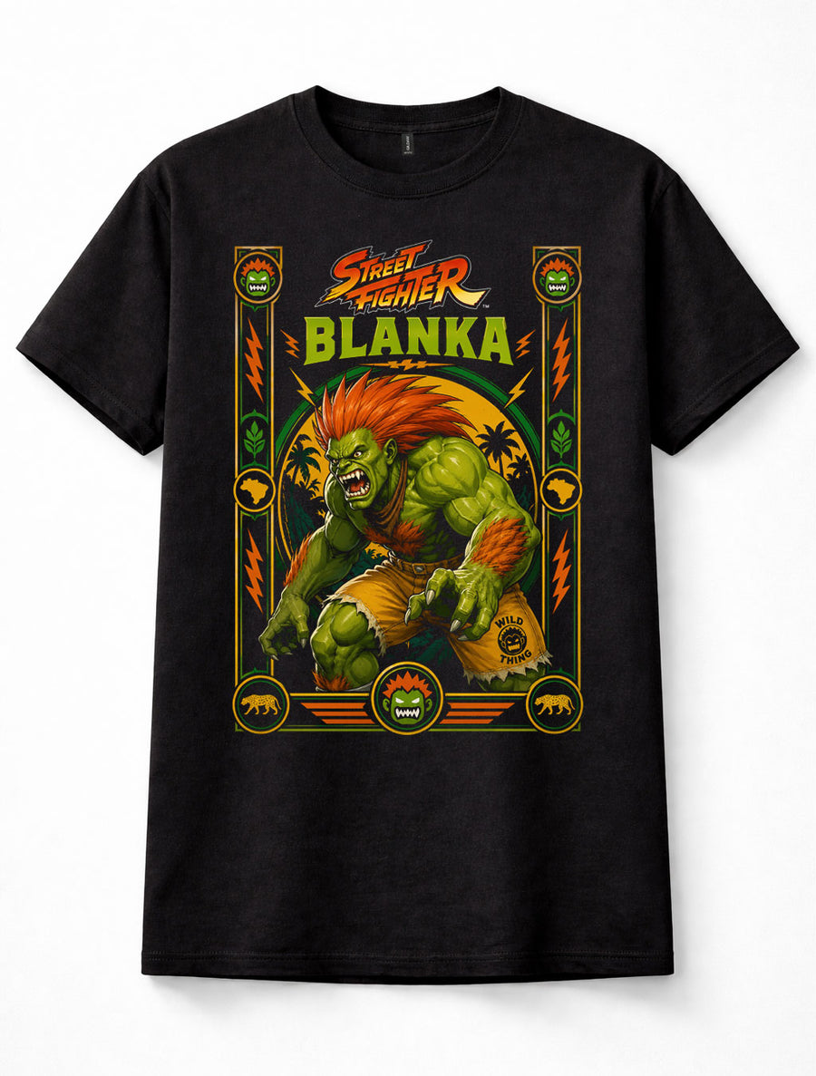 Street Fighter Blanka Electric Fighter Arcade Game Black Unisex T-Shirt