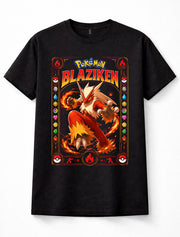 Pokémon Blaziken Fire Fighting Type Nintendo Game Black Unisex T-Shirt