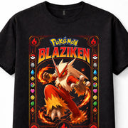 Pokémon Blaziken Fire Fighting Type Nintendo Game Black Unisex T-Shirt