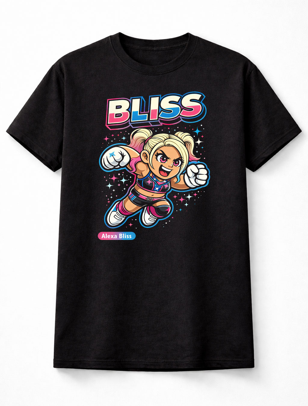 Alexa Bliss Cartoon WWE Wrestler T-Shirt Bliss Graphic Cute Unisex Adults & Kids