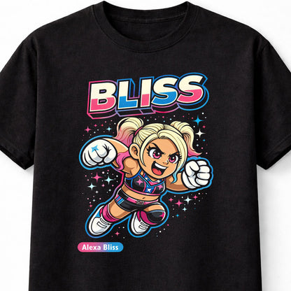 Alexa Bliss Cartoon WWE Wrestler T-Shirt Bliss Graphic Cute Unisex Adults & Kids
