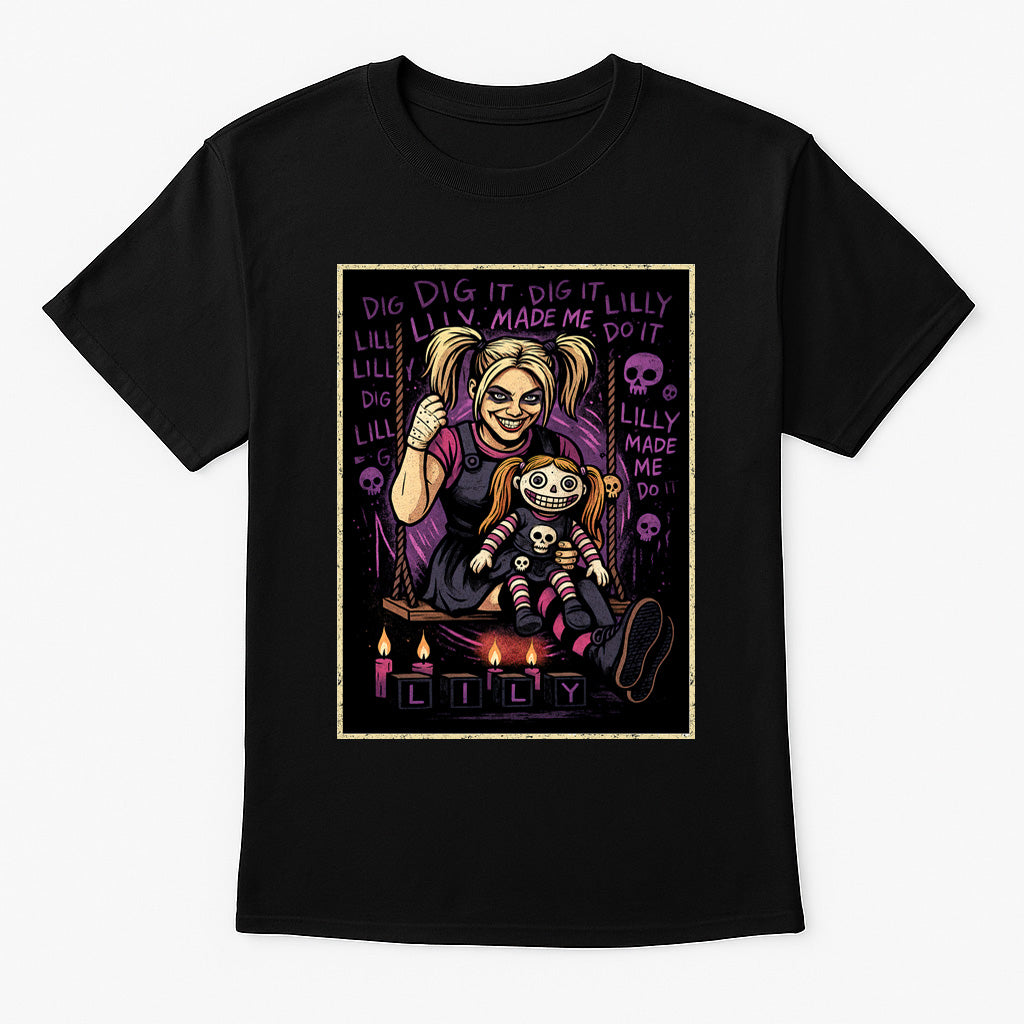 Alexa Bliss Lilly Made Me Do It Wrestling Horror Unisex Adults & Kids Tee