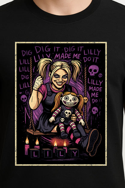 Alexa Bliss “Lilly Made Me Do It” Horror Comic Unisex T-Shirt – Twisted Women’s Division Fan Gear
