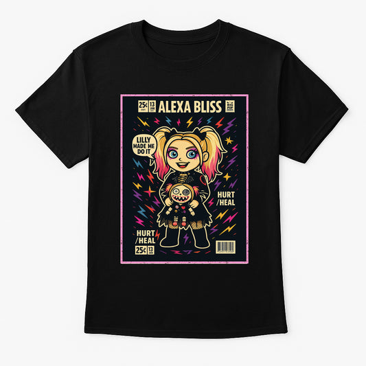 Alexa Bliss Lilly Made Me Do It Funko Pop Comic Unisex T-Shirt Twisted Horror Tee