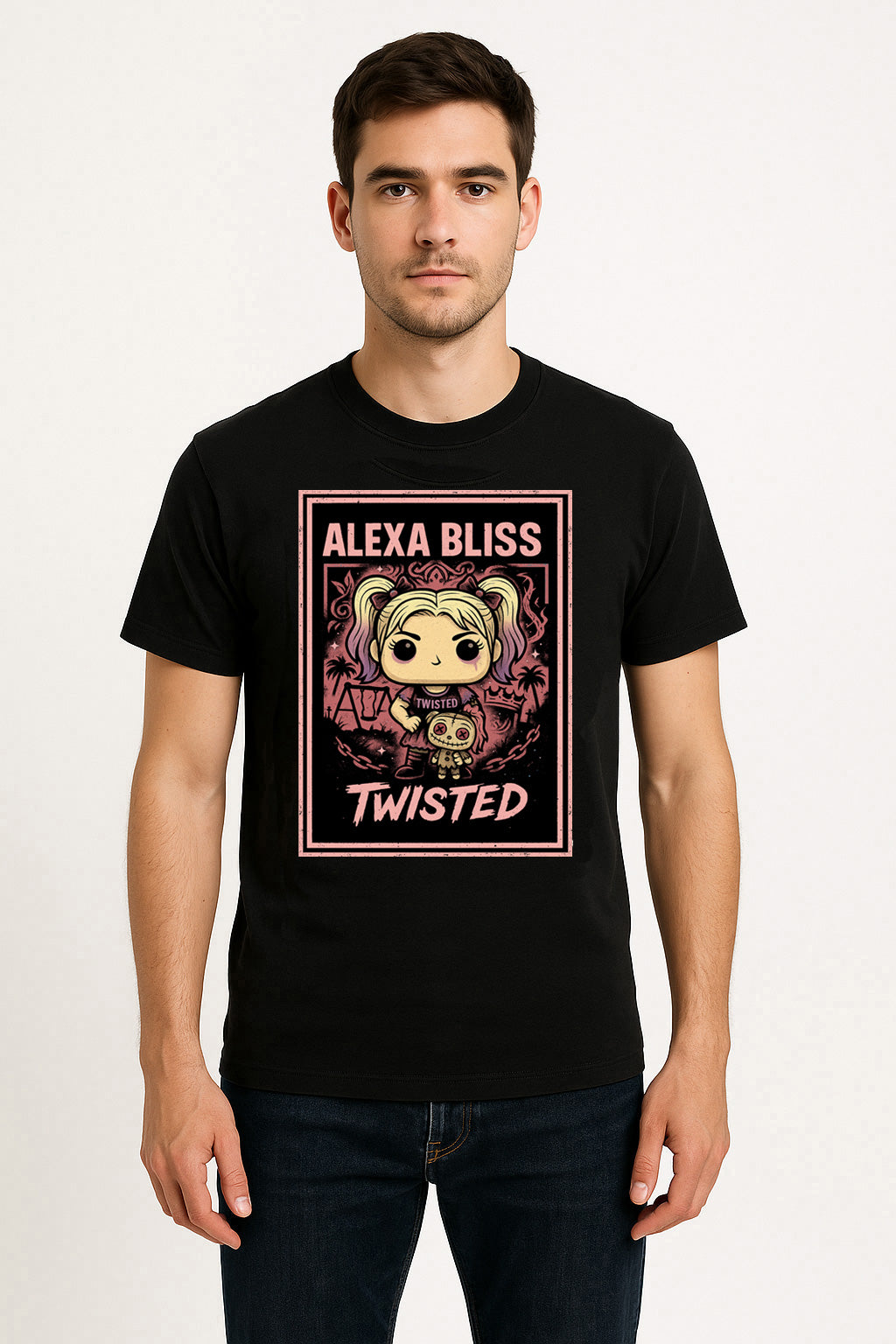 Alexa Bliss Twisted Pink Comic Pop Doll Kids Unisex T-Shirt
