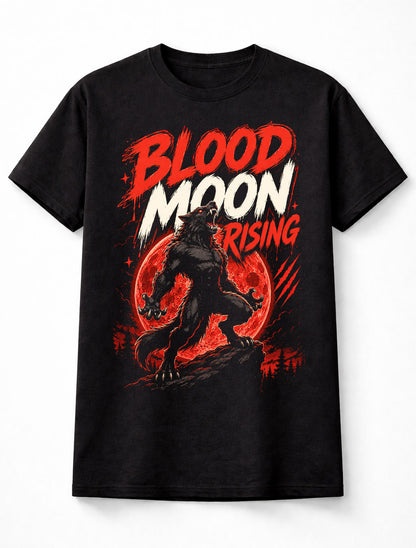 Blood Moon Rising Werewolf Horror Graphic Unisex T-Shirt