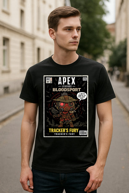 Apex Legends Bloodhound “Tracker’s Fury” Unisex T-Shirt – Bloodsport Hunter Retro Comic Tee