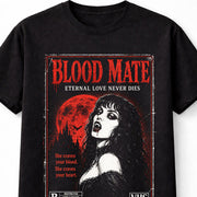 Blood Mate Vampire Gothic Dracula Vintage Horror VHS Unisex T-Shirt