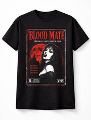 Blood Mate Vampire Gothic Dracula Vintage Horror VHS Unisex T-Shirt
