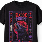 Blood Moon Werewolf Wolf Howling Full Moon Gothic Horror Fantasy Unisex T-Shirt