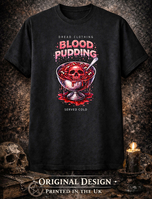 Blood Pudding Skull Unisex Toxic Gothic Horror Graphic T-Shirt Dark Food Art