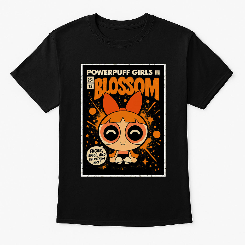 Powerpuff Girls Blossom Sugar Spice and Everything Nice Retro Comic Cover Unisex T-Shirt