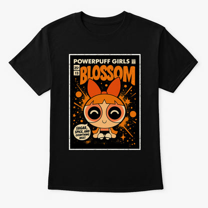 Powerpuff Girls Blossom Sugar Spice and Everything Nice Retro Comic Cover Unisex T-Shirt
