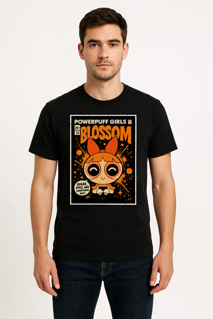 Powerpuff Girls Blossom Sugar Spice and Everything Nice Retro Comic Cover Unisex T-Shirt