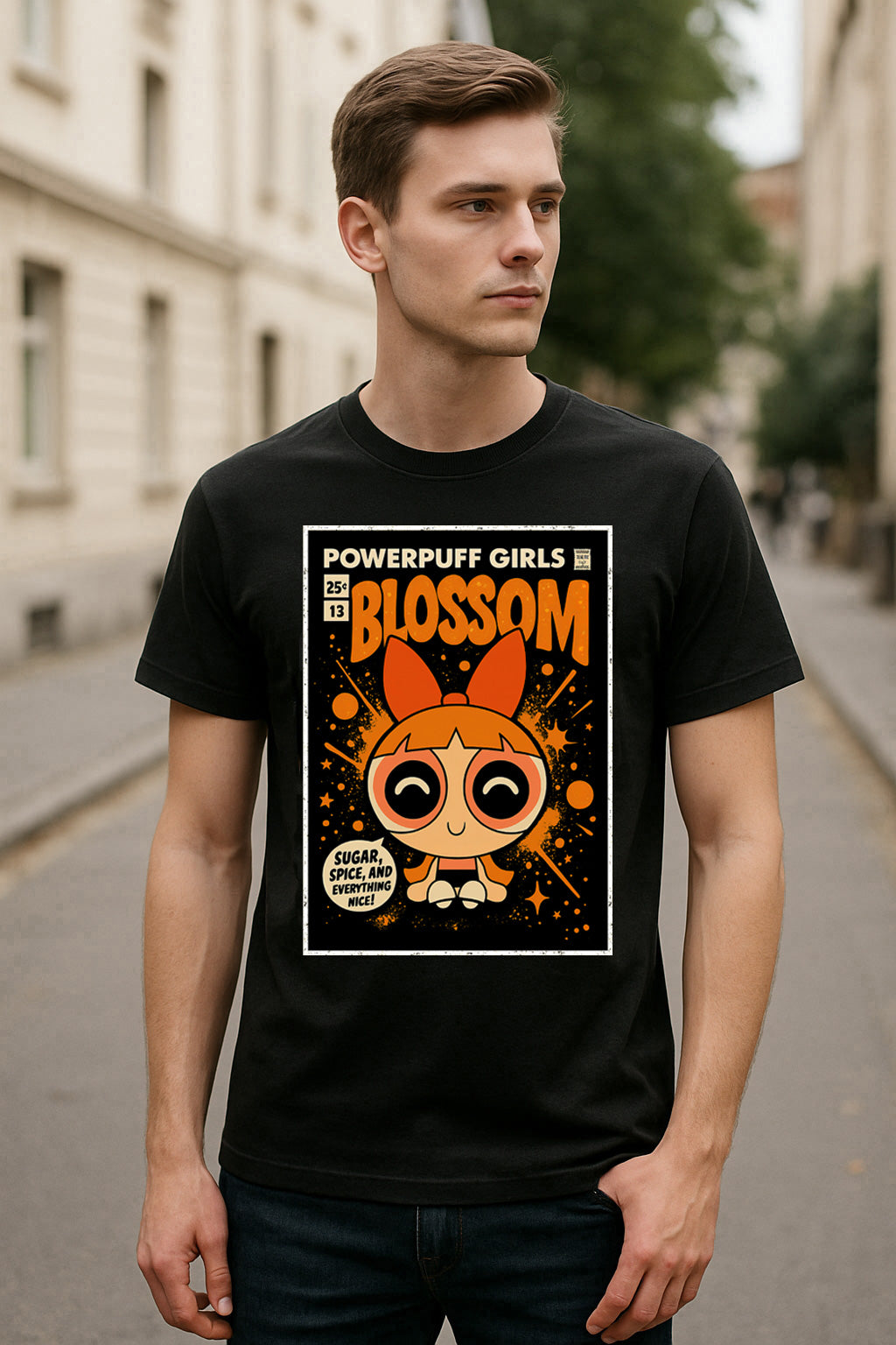 Powerpuff Girls Blossom Sugar Spice and Everything Nice Retro Comic Cover Unisex T-Shirt