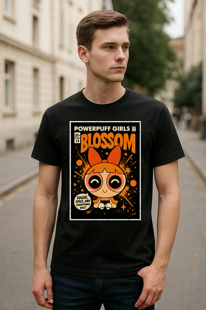 Powerpuff Girls Blossom Sugar Spice and Everything Nice Retro Comic Cover Unisex T-Shirt