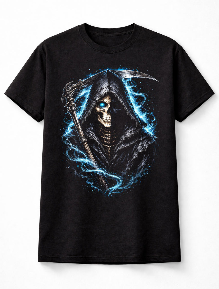Grim Reaper Skeleton Scythe Gothic Horror Skull Graphic Unisex T-Shirt