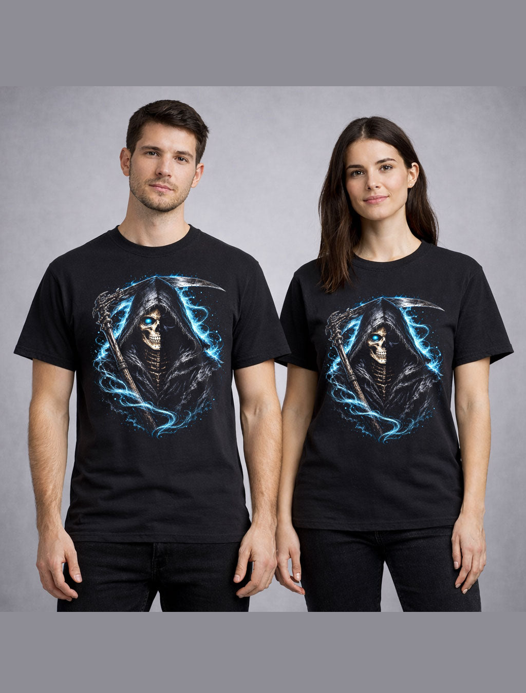 Grim Reaper Skeleton Scythe Gothic Horror Skull Graphic Unisex T-Shirt