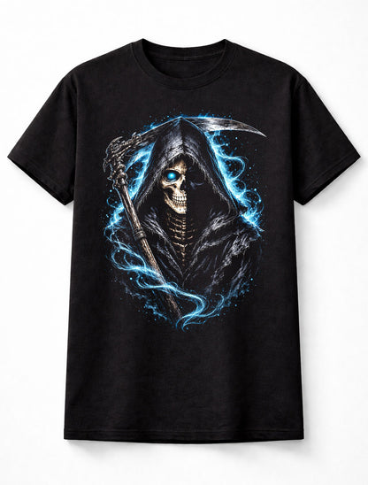 Grim Reaper Skeleton Scythe Gothic Horror Skull Graphic Unisex T-Shirt