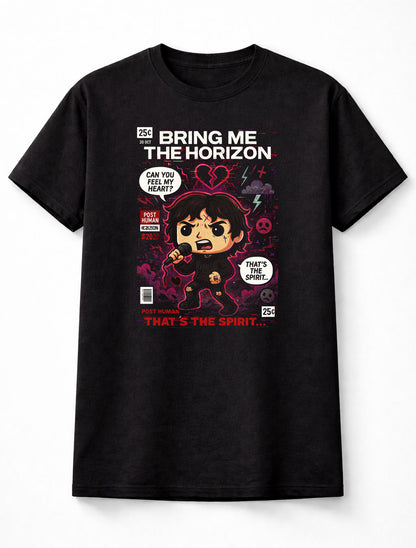 Oli Sykes Bring Me The Horizon T-Shirt Post Human Unisex Black Graphic Tee