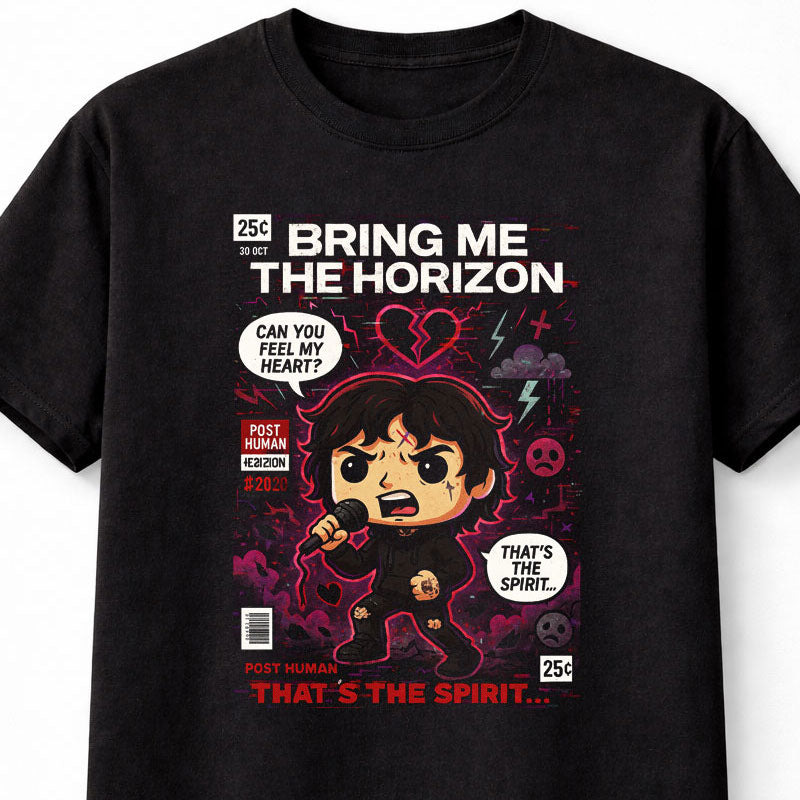 Oli Sykes Bring Me The Horizon T-Shirt Post Human Unisex Black Graphic Tee