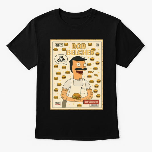 Bob’s Burgers Bob Belcher Burger Lover Retro Comic Cover Unisex T-Shirt