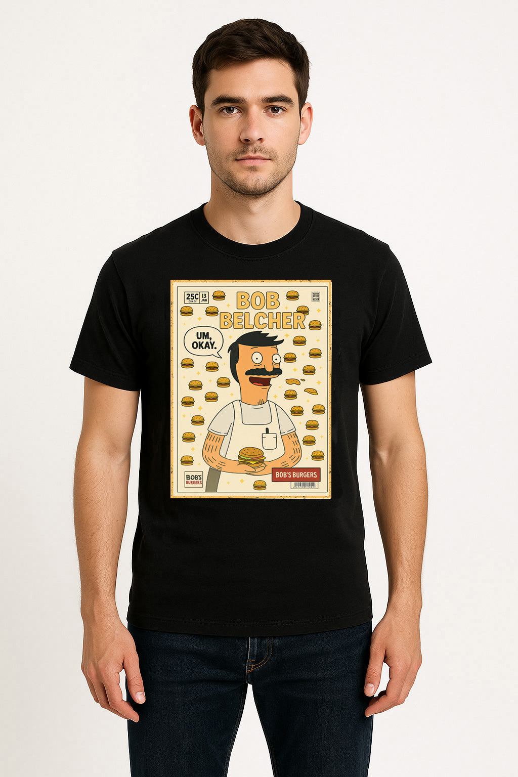 Bob’s Burgers Bob Belcher Burger Lover Retro Comic Cover Unisex T-Shirt