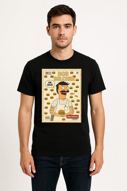 Bob’s Burgers Bob Belcher Burger Lover Retro Comic Cover Unisex T-Shirt