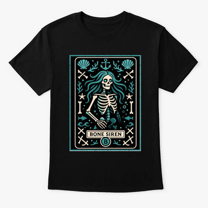Bone Siren Skeleton Mermaid Gothic Nautical Dark Alternative Unisex T-Shirt