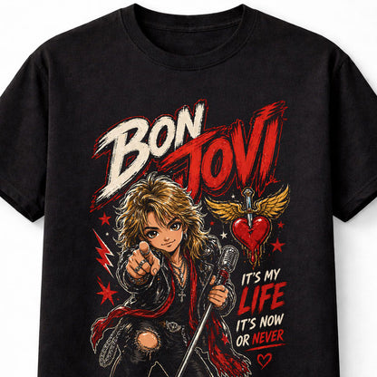 Bon Jovi It’s My Life Graphic T-Shirt Classic Rock Band Music Fan Tee It’s Now Or Never Lyrics Adult & Kids Unisex T-Shirt