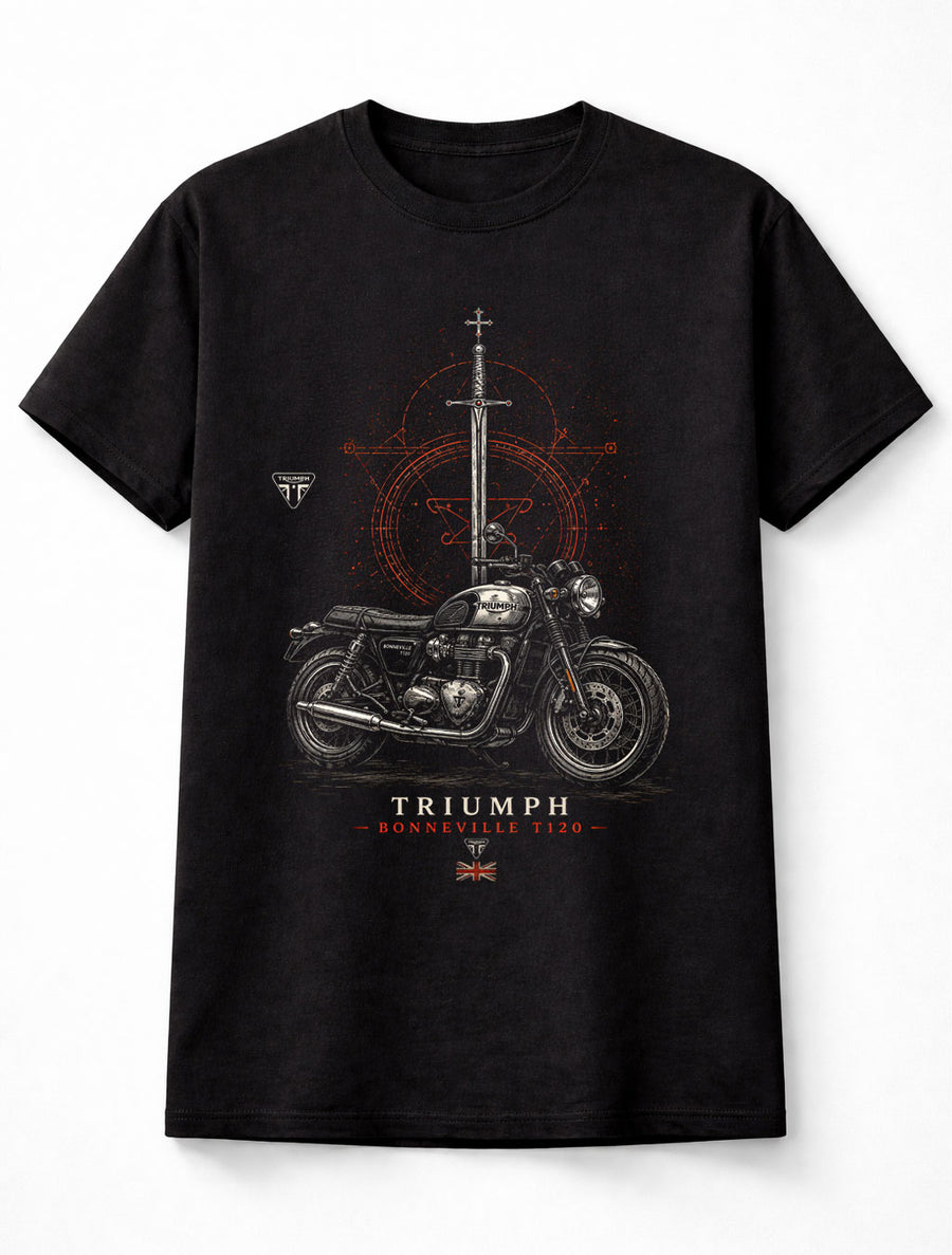 Triumph Bonneville T120 Classic British Motorcycle Rider Unisex T-Shirt