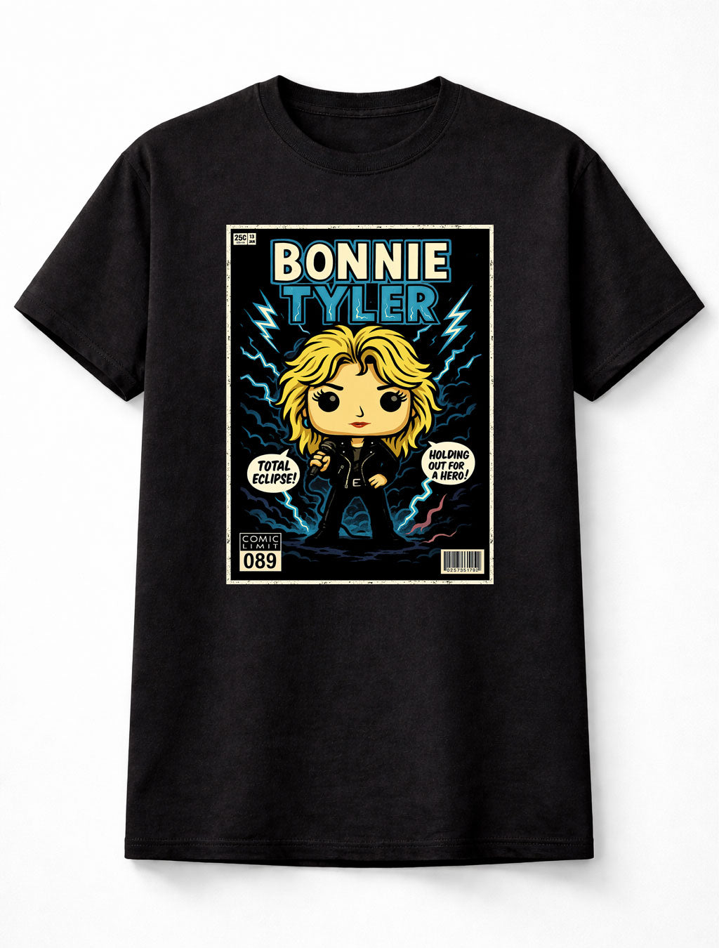 Bonnie Tyler T-Shirt 80s Rock Icon Unisex Black Graphic Tee