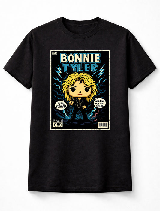 Bonnie Tyler T-Shirt 80s Rock Icon Unisex Black Graphic Tee
